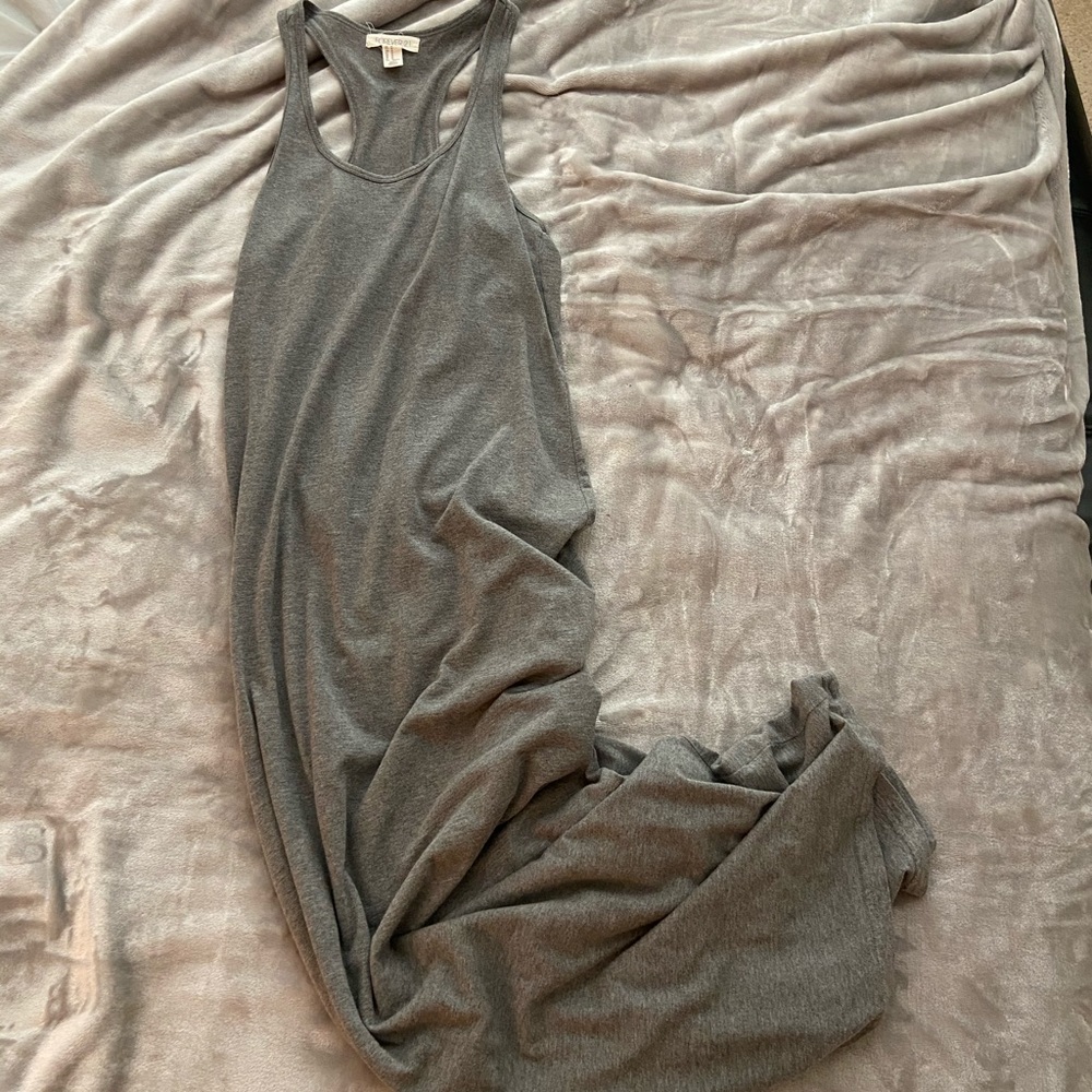 Grey racer back maxi dress